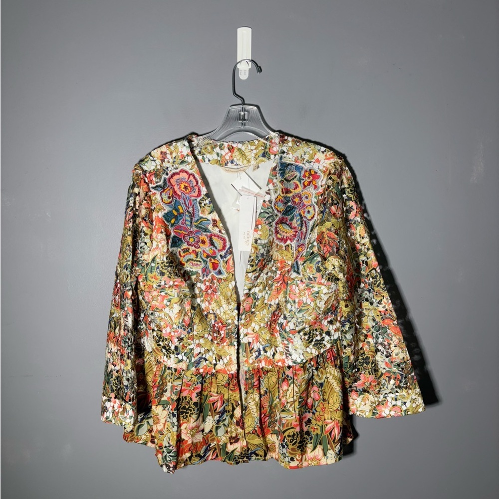 Soft Surroundings Ariege Floral Beaded Embroidered Jacket Size Medium - Picture 2 of 6